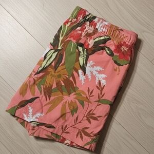 Columbia Pink Floral Tropical Swim Shorts Drawstring Board Shorts 16